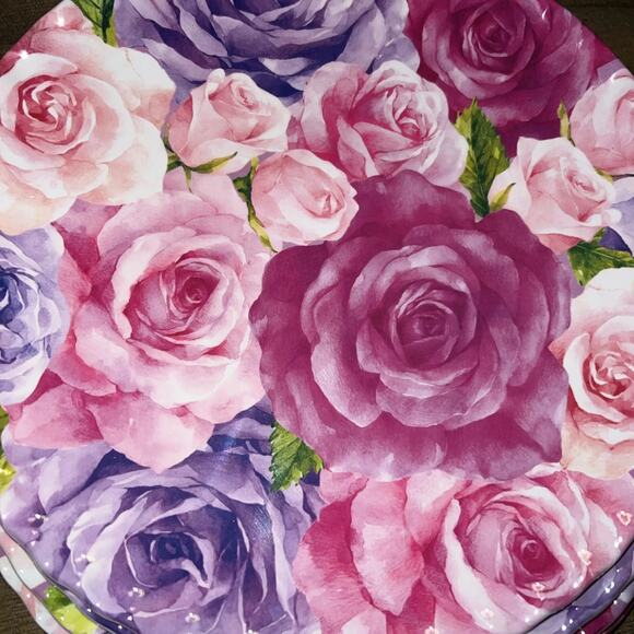 Jolie Fleur Floral Roses Melamine Dinner Plates 11in Set of 4 Spring New - Picture 3 of 16